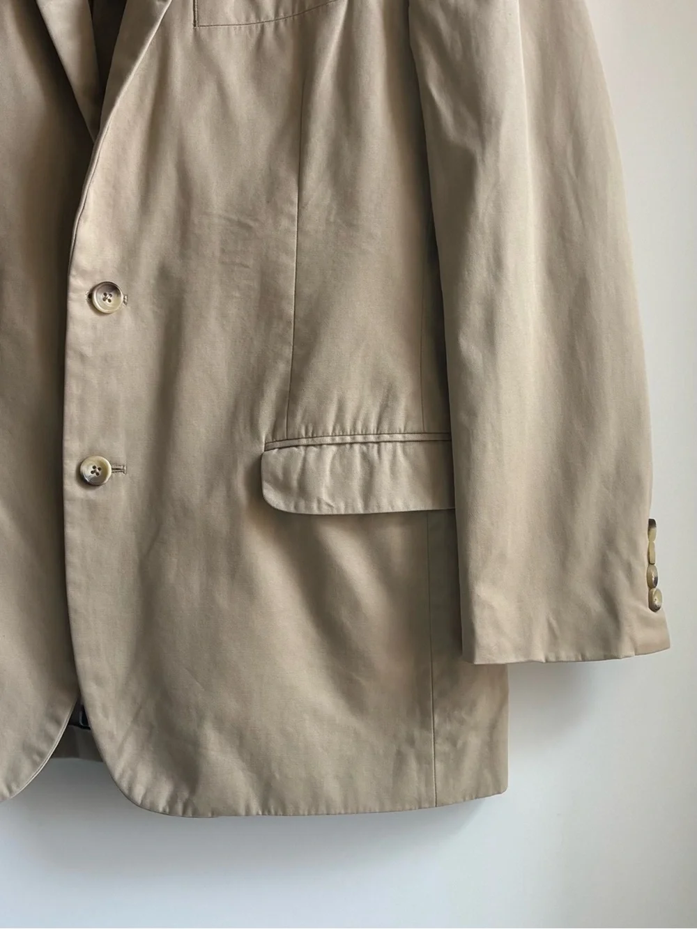 Brooks Brothers Men's 1818 Fitzgerald Fit Crespi  Suit Jacket Khaki Tan 42R/W36